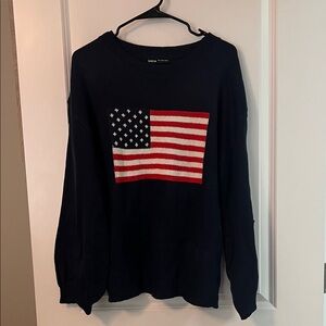 SHEIN Navy Sweater with American Flag Design